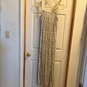 Lily Rose Cream and Blue Floral Maxi Dress